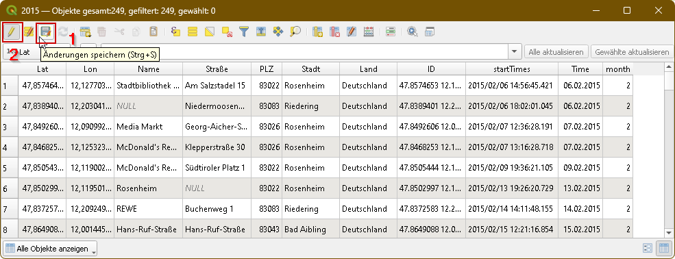 Änderungen speichern
